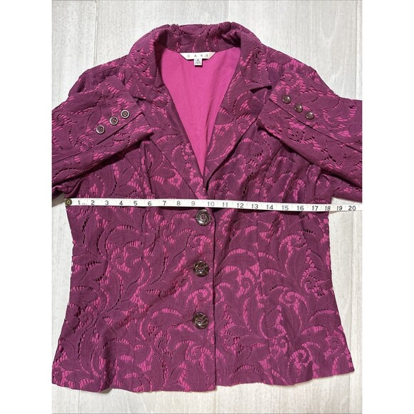 Cabi Womens SZ 6 Pink Overlay Floral Lace Blazer Fairygoth Whimsigoth Career - Picture 4 of 7